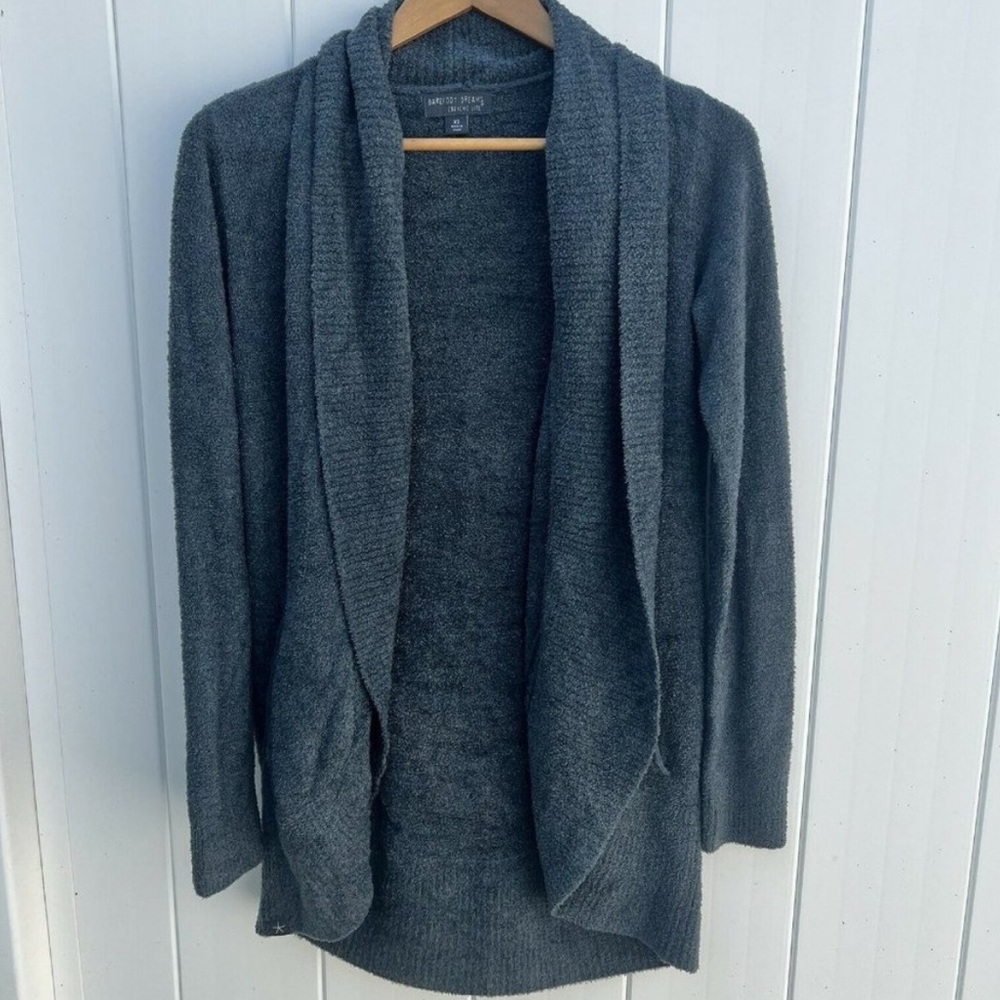 Barefoot‎ Dreams Navy Blue Super Soft Bamboo Chic Lite Open Front Cardigan XS/S